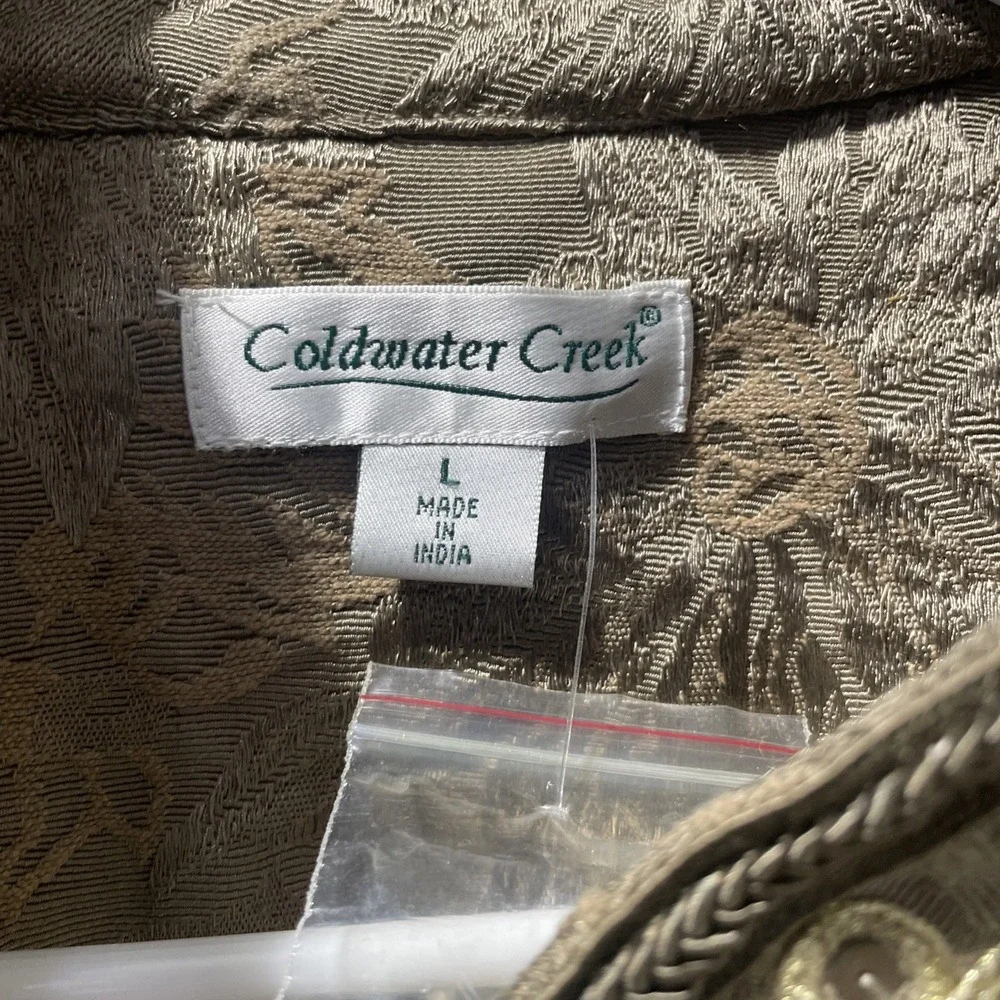 Cold water Creek NWT Women's Embroided Flower Shimmer Jacket Size Large‎
